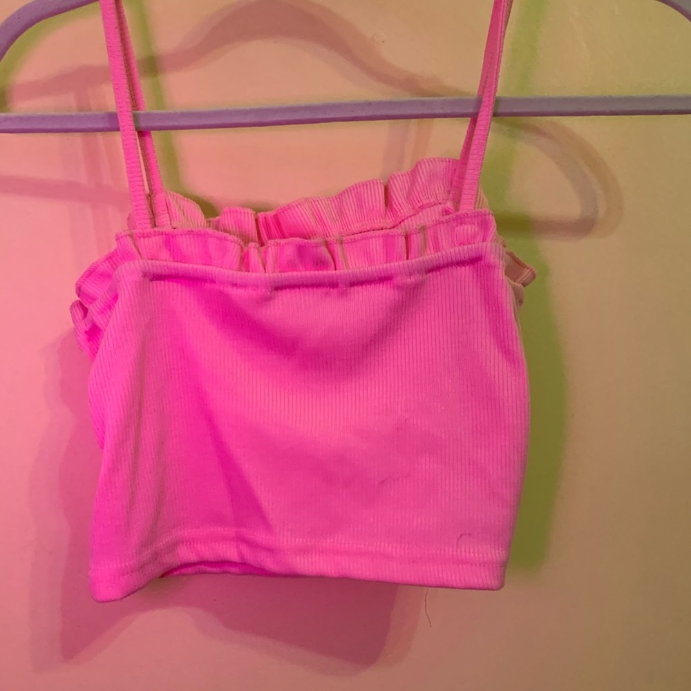 Pink cropped tank top